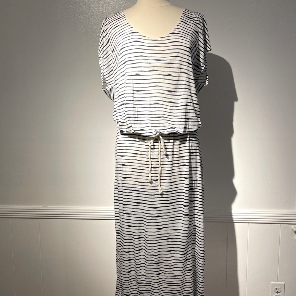 Joie High Low Striped Dress with Rope Belt